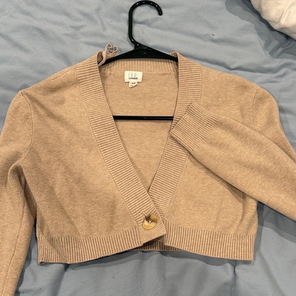 Garage Tan Cardigan Sweater